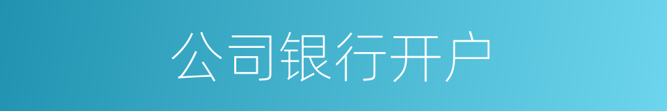 公司银行开户的同义词