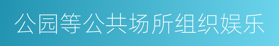 公园等公共场所组织娱乐的同义词