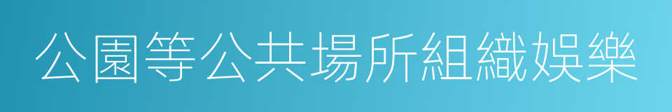 公園等公共場所組織娛樂的同義詞