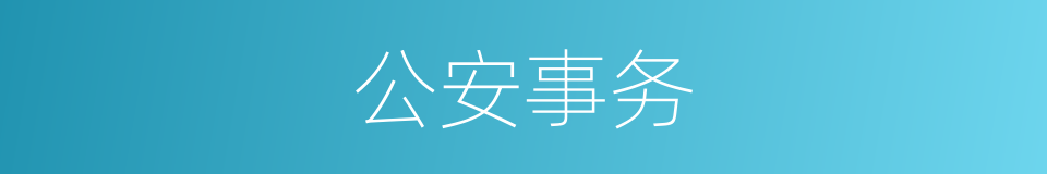 公安事务的同义词