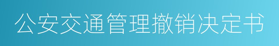 公安交通管理撤销决定书的同义词