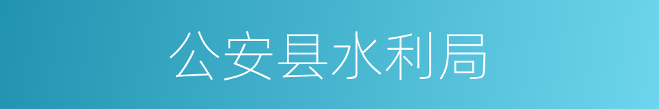 公安县水利局的同义词