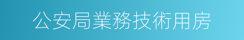 公安局業務技術用房的同義詞