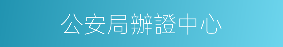 公安局辦證中心的同義詞
