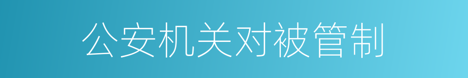 公安机关对被管制的同义词