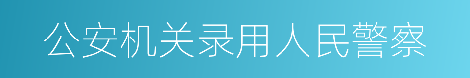 公安机关录用人民警察的同义词