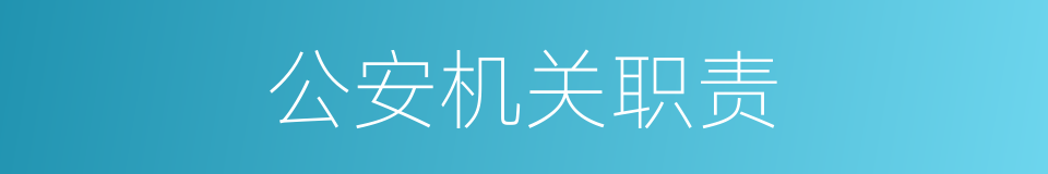 公安机关职责的同义词