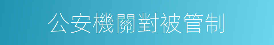 公安機關對被管制的同義詞