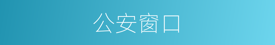 公安窗口的同义词