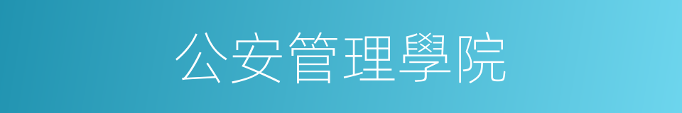 公安管理學院的同義詞