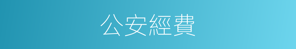 公安經費的同義詞