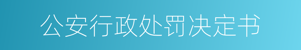 公安行政处罚决定书的同义词