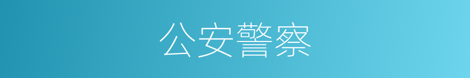 公安警察的同义词