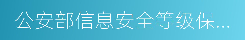 公安部信息安全等级保护评估中心的同义词