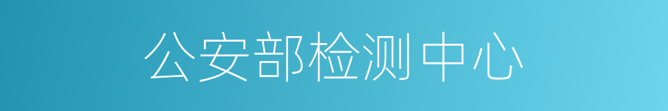 公安部检测中心的同义词