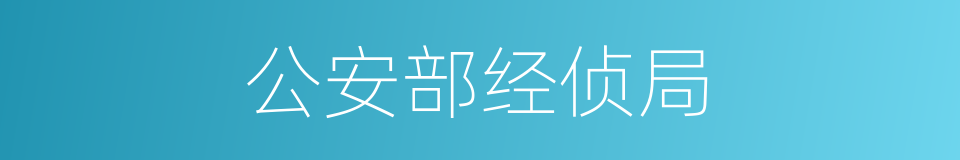公安部经侦局的同义词