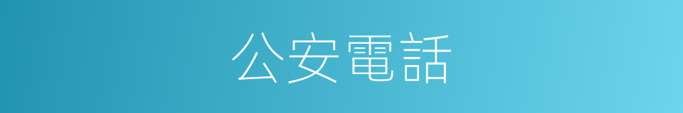 公安電話的同義詞