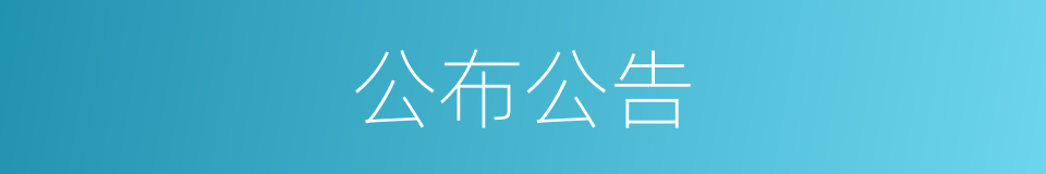 公布公告的同义词