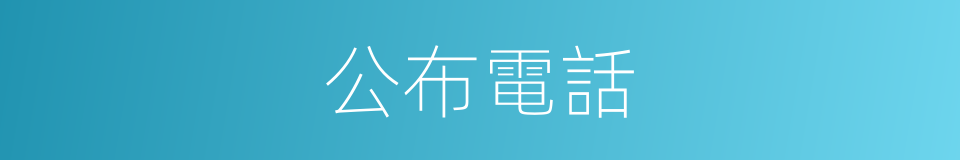 公布電話的同義詞