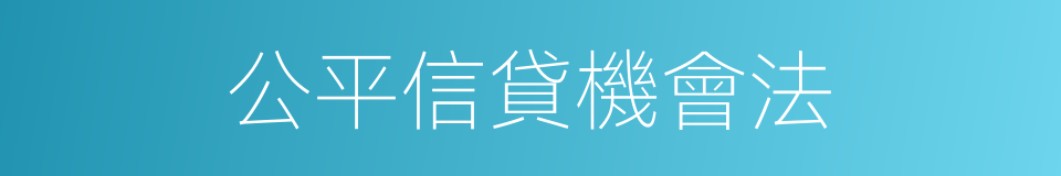 公平信貸機會法的同義詞