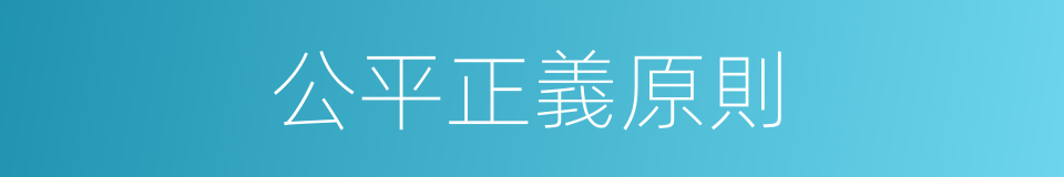 公平正義原則的同義詞