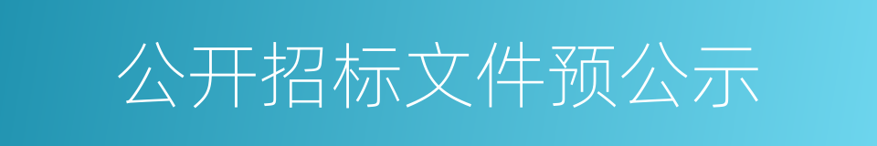 公开招标文件预公示的同义词