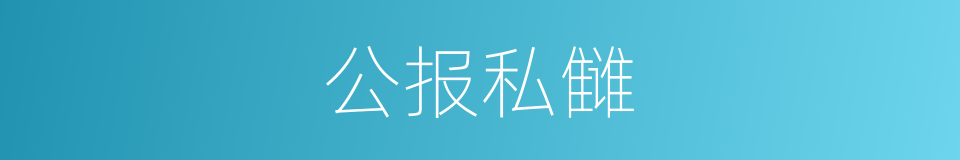 公报私雠的意思