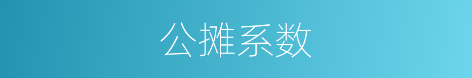 公摊系数的同义词