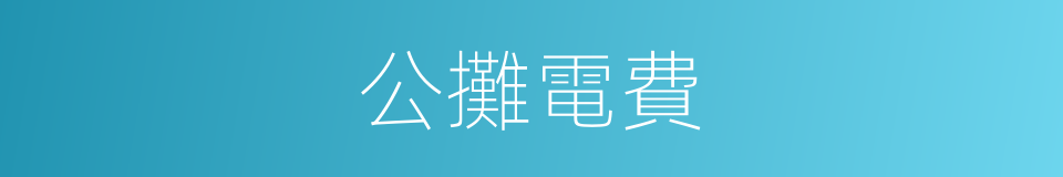 公攤電費的同義詞