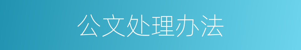公文处理办法的同义词