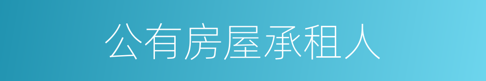 公有房屋承租人的同义词