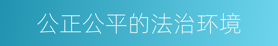 公正公平的法治环境的同义词