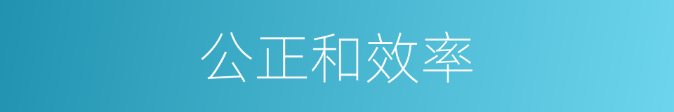 公正和效率的同义词