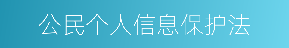 公民个人信息保护法的同义词