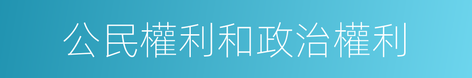 公民權利和政治權利的同義詞