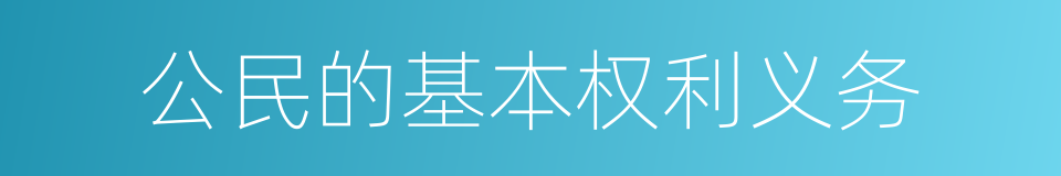 公民的基本权利义务的同义词