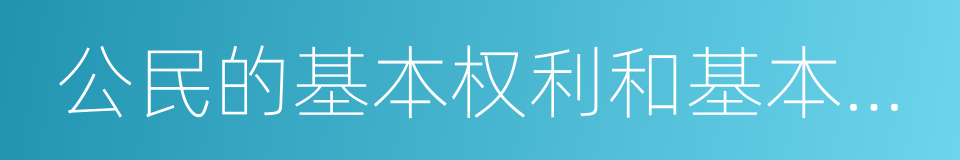 公民的基本权利和基本义务的同义词