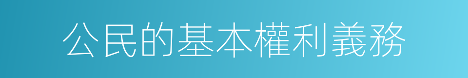 公民的基本權利義務的同義詞