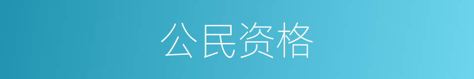 公民资格的同义词