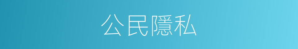公民隱私的同義詞