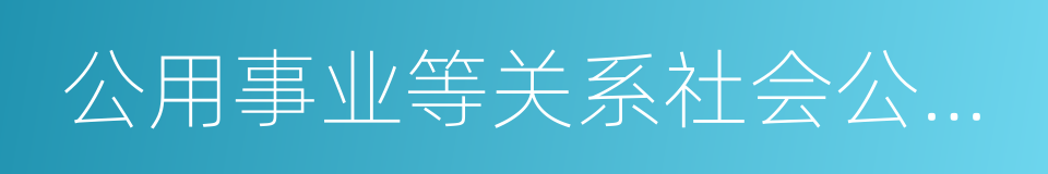 公用事业等关系社会公共利益的同义词