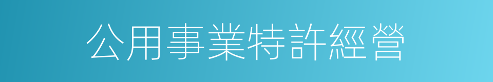 公用事業特許經營的同義詞