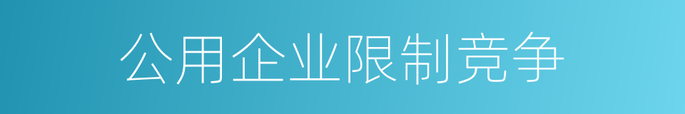 公用企业限制竞争的同义词