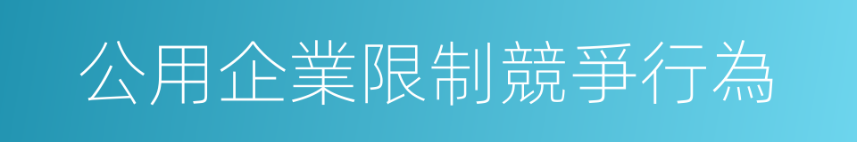 公用企業限制競爭行為的同義詞