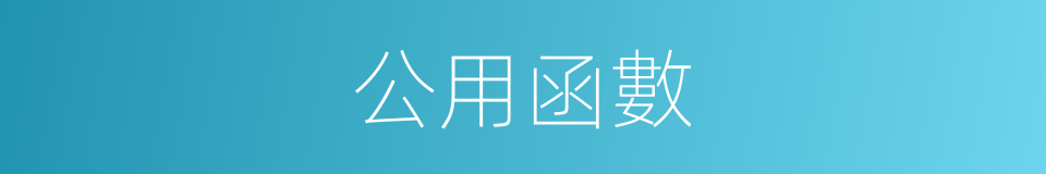 公用函數的同義詞
