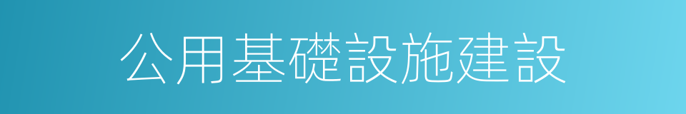 公用基礎設施建設的同義詞