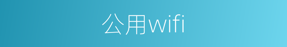 公用wifi的同义词