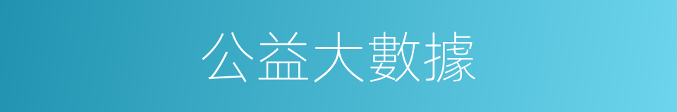 公益大數據的同義詞