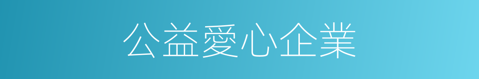 公益愛心企業的同義詞