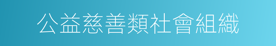 公益慈善類社會組織的同義詞